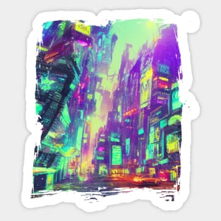 Japan Neon City Lights Sticker